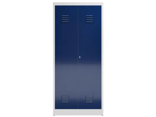 garderobekast 1800x800x500mm 2vak klink sokkel romp RAL7035 RAL5010