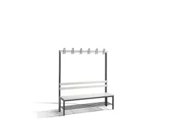 Omkleedbank 1500mm Pvc-Zitlatten Enkel Hakenlijst Schoenenrek Ral7021