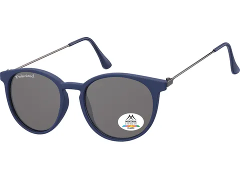 Zonnebril Montana met smoke gepolariseerd rond glas en metalen pootje