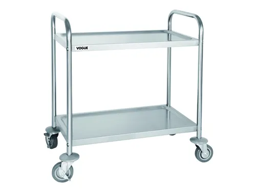Serveerwagen Vogue met 2 plateaus 82.5x71 cm RVS