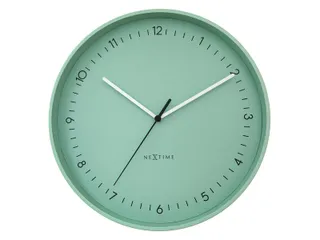 Wandklok NeXtime Berlin L 40cm mint groen aluminium - 1