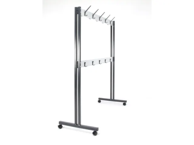 garderoberek,verrijdbaar,HxD 1800x600mm,4zwenkwielen,staal/alu,1000 mm