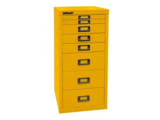 kantoor-ladekast HxBxD 590x279x380mm 8 laden romp + front geel staal - 2