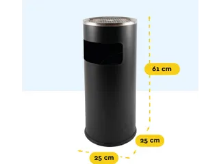Asbak met Afvalbak AT500 Zwart 11 Liter - 2