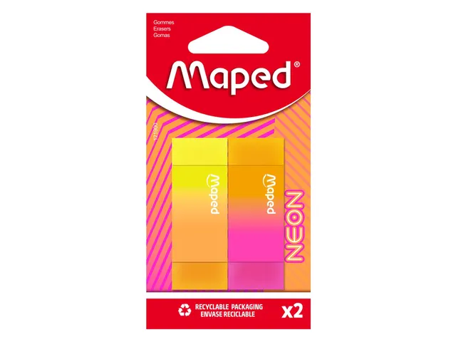 Gum Maped Neon set à 2 stuks assorti