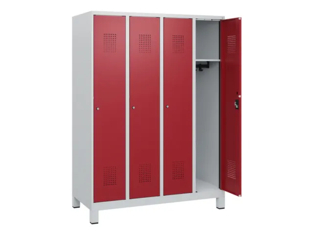 schoollocker,HxBxD 1630x1200x500mm,4vak,vak B 300mm,cil.-slot,voeten