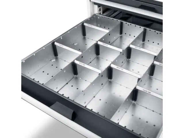 indelingsset,7lengteverdeler/5scheidingsplaten,v. front H 150mm