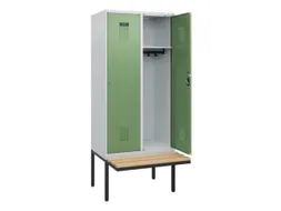 locker met bank,HxBxD 1950x800x815mm,2vak,vak B 400mm,cilinderslot