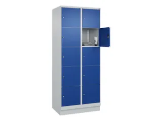 lockerkast,HxBxD 1950x800x500mm,2x5vakken,vak B 400mm,cil.-slot,sokkel - 1