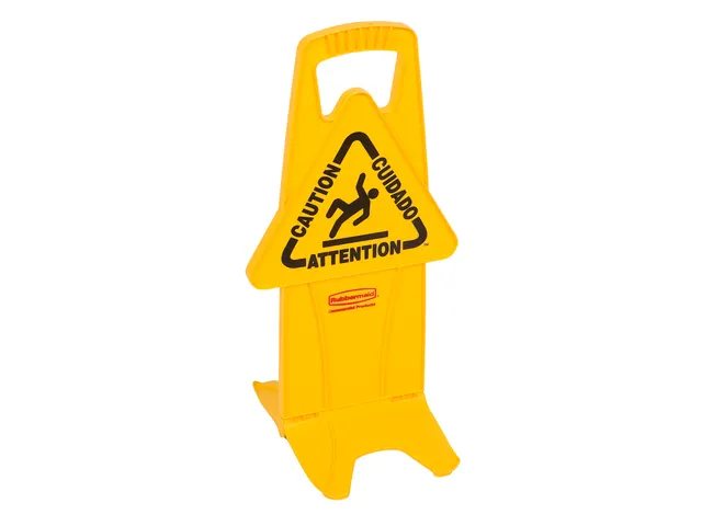 Waarschuwingsbord Meertalig Dubbelzijdig Geel 66cm Caution Wet Floor