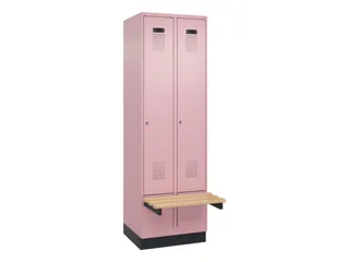 locker met bank,HxBxD 1950x600x815mm,2vak,vak B 300mm,cilinderslot - 2