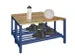 banc double,LxP 1000x740mm,barrettes en bois hêtre,piètement RAL5010