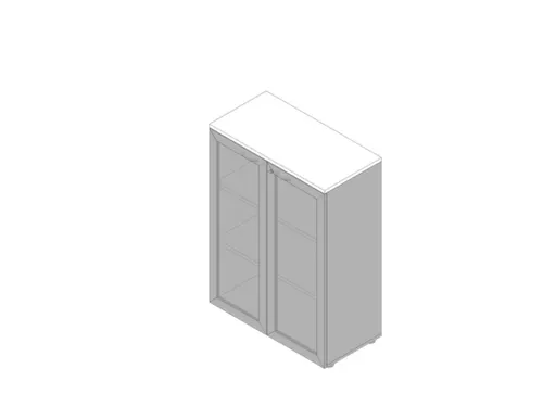 vitrinekast HxBxD 1232x900x450mm 2xhouten vloer 3 OH aluminium wit