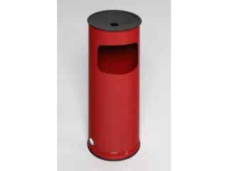 Combi-Asbak 610x250mm Aluminium Asbakopzet Zwart Rood 17 Liter - 2