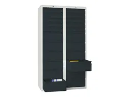 ladekast HxBxD 1800x1000x500mm 22laden RAL7035 front RAL7016