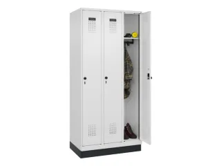 locker,HxBxD 1950x900x500mm,3vak,vak B 300mm,draaigrendel,sokkel - 1