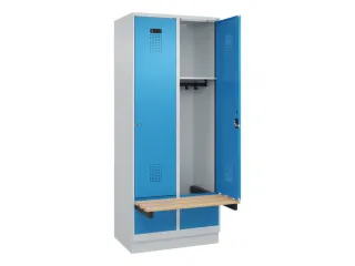 locker met bank,HxBxD 1950x800x815mm,2vak,vak B 400mm,cilinderslot - 1