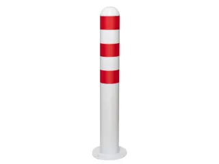 Afzetpaal,v. laadzuilen,Halve kogelkop,HxØ 800x108mm,staal,wit - 1