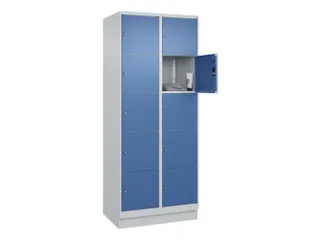 lockerkast,HxBxD 1950x800x500mm,2x5vakken,vak B 400mm,cil.-slot,sokkel - 1