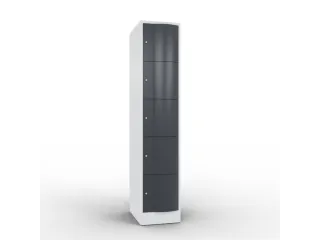 lockerkast cil.slot 1950x396x640mm 1x5 vakken RAL7035 front RAL7021 - 1