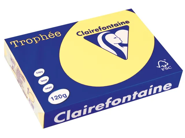 Trophée Pastel Gekleurd Papier A4 120g 250 Vel Citroengeel