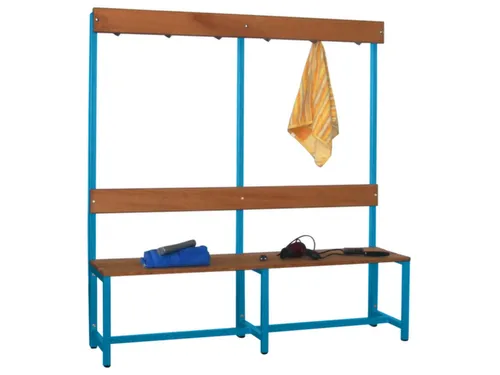 Omkleedbank LxB 1500x400mm Houten Latten Haken Enkelzijdig RAL5012
