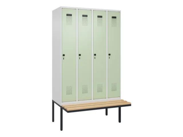 armoire vestiaire avec banc noir et blanc,HxlxP 2120x1200x815mm