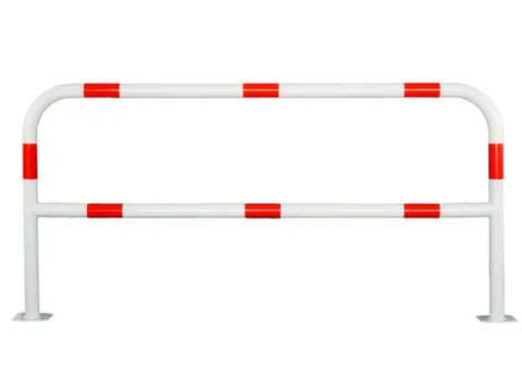 beschermbeugel,v. binnen/buiten,HxBxD 1000x2000x150mm,staal,wit/rood