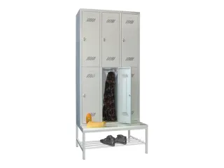 banklocker,dubbeldeks,HxBxD 2150x900x800mm,RAL7035,front RAL7035 - 1