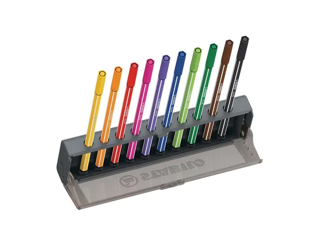 Feutre STABILO PEN 68 Medium Clickset 10 couleurs