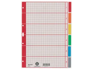 Tabbladen Leitz 4-gaats 4350 6-delig grijs karton - 1