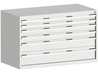 ladekast 800x1300x650mm 6laden zware lasten RAL7035 front RAL7035 - 1