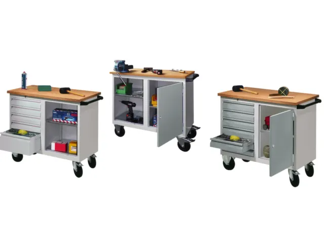 Établi Mobile Charge Maxi. 400Kg Tôle D'acier Hxlxp 915X1090X600Mm
