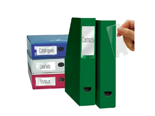 Etikethouder Djois 35x102mm zelfklevend transparant 12 stuks