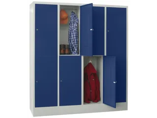 lockerkast,HxBxD 1850x1600x500mm,4x2vakken,RAL7035,front RAL5010 - 2