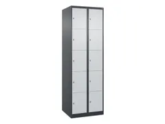 lockerkast,HxBxD 1850x600x500mm,2x5vakken,vak B 300mm,cil.-slot
