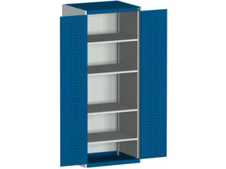 kast met geperforeerde platen,HxBxD 2000x800x525mm,4xStalen bodem - 1