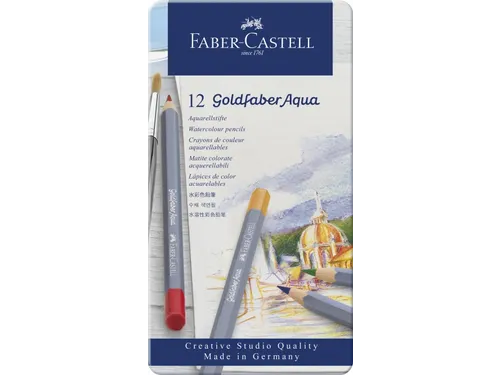 Aquarelkleurpotlood Faber-Castell Goldfaber etui 12 stuks