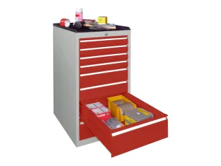 ladekast,HxBxD 1000x500x600mm,8lade(n),cil.-slot,RAL7035,front RAL3000 - 2