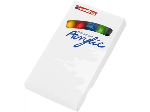 Acrylmarker edding e-5100 medium set van 5 kleuren basis