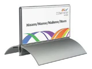 Tafelnaambord Europel 52x100mm acryl aluminium 2st - 2