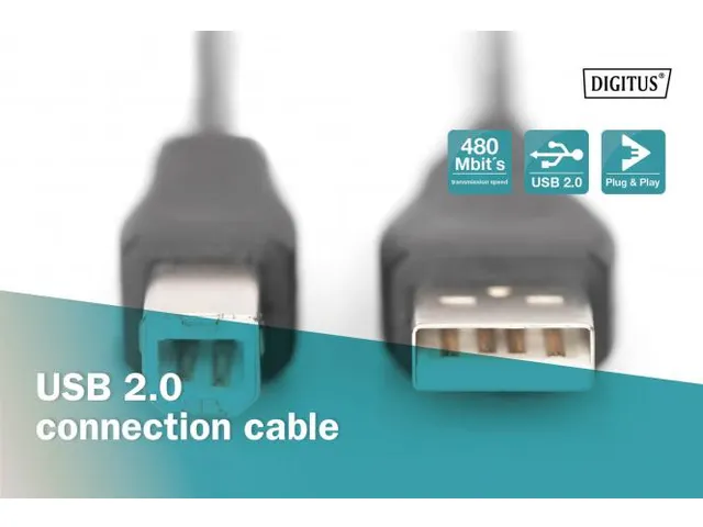 USB-aansluitkabel type A-B mannelijk/mannelijk 1m USB 2.0 compatibel