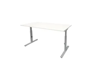 Bureau Linesto Plus Hoogte instelbaar 160x80cm Krijtwit, Alu T-poot - 1