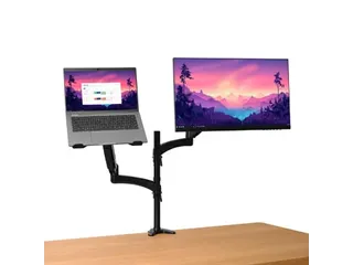 Mara monitorarm dubbele arm met 1 laptoparm zwart - 3