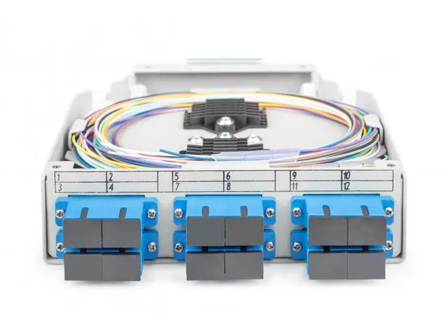 glasvezel DIN-raildoos OS2 uitgerust met SC-adapter en pigtail