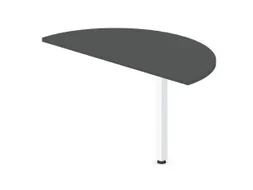 aanbouwtafel,i.h.v.,HxBxD 720-840x1200x600mm,halfrond,MS-donkergrijs