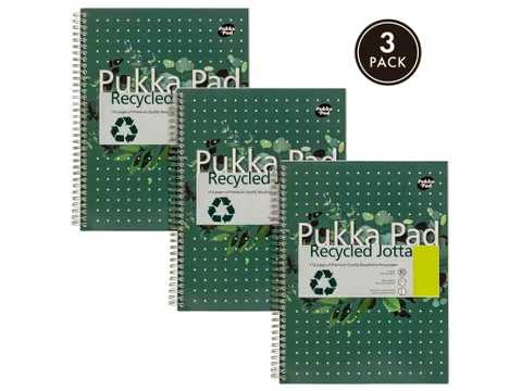 Collegeblok Pukka Pad Jotta Recycled A4 lijn 4-gaats 110pag 80gr groen