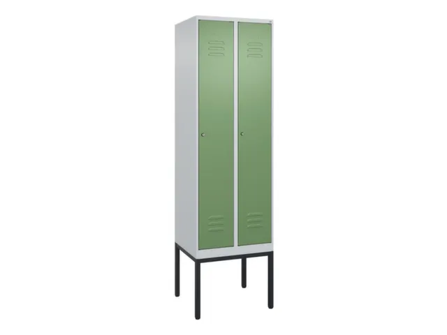 locker,HxBxD 2120x600x500mm,2vak,vak B 300mm,cil.-slot,voetonderstel