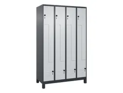 Z-garderobekast,HxBxD 1950x1200x500mm,vak B 150/300mm,draaigrendel