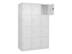 lockerkast,HxBxD 1850x1200x500mm,3x4vakken,vak B 400mm,cil.-slot